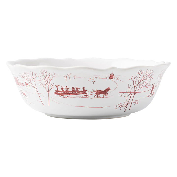 Country Estate Winter Frolic Ruby 10' Serving Bowl