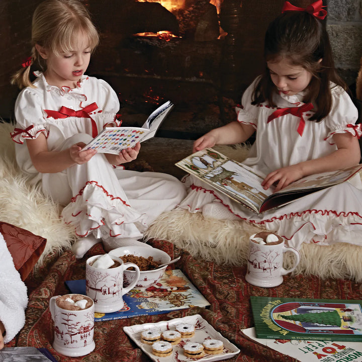 Country Estate Winter Frolic "Mr. & Mrs. Claus" Ruby Mug