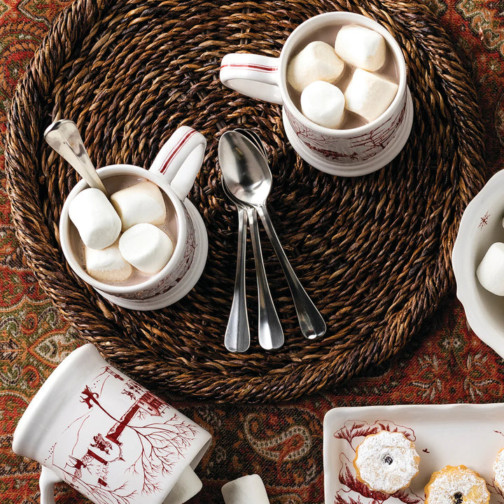 Country Estate Winter Frolic "Mr. & Mrs. Claus" Ruby Mug