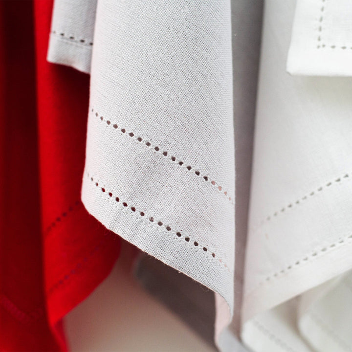 Cotone Linens Ivory Napkins With Double Stitching - Set of 4