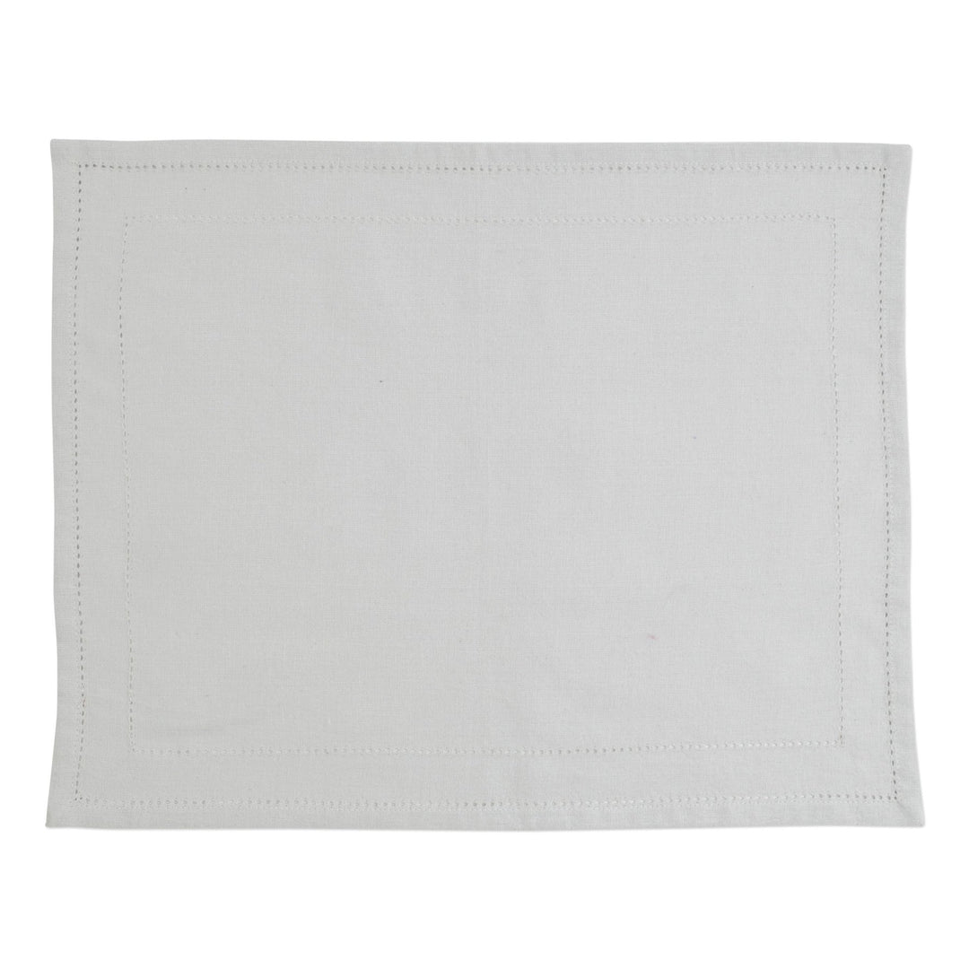 Cotone Linens Light Grey Placemats With Double Stitching - Set of 4