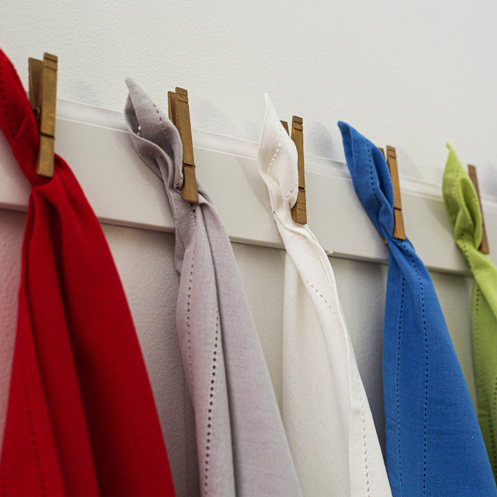 Cotone Linens Red Napkins With Double Stitching - Set of 4