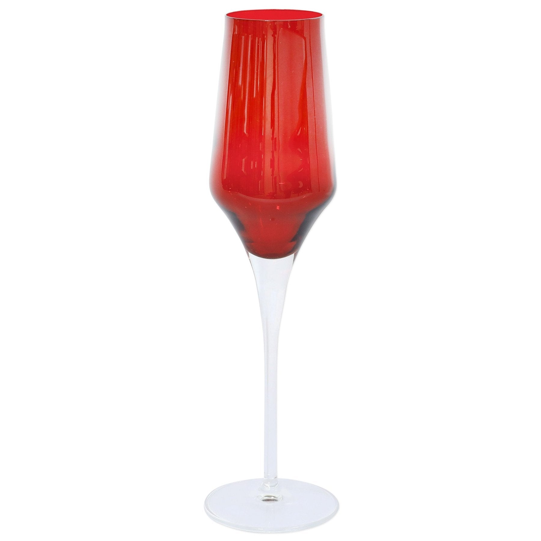 Contessa Red Champagne Glass