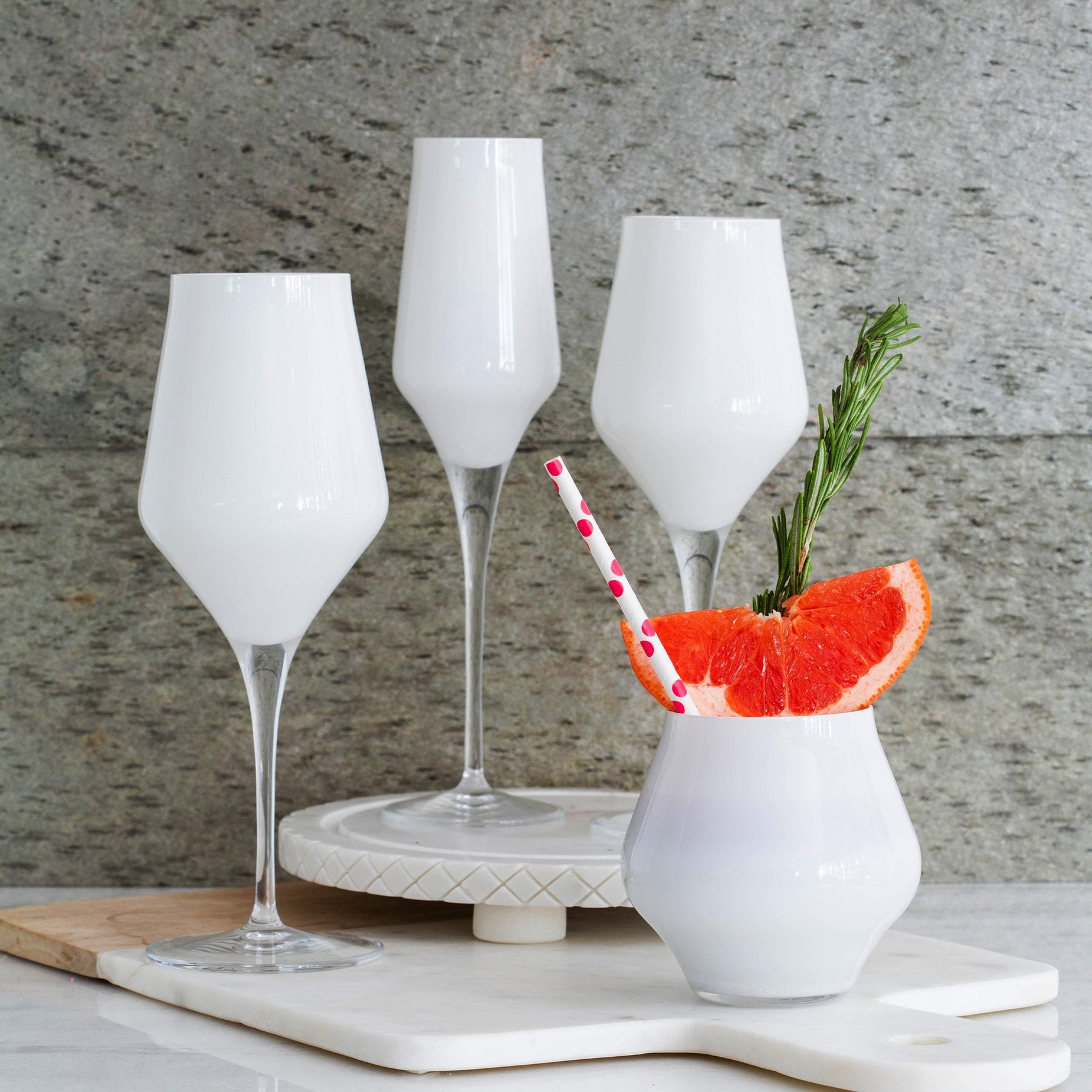 Contessa White Champagne Flute