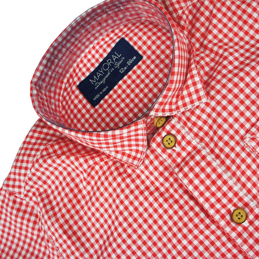 Mayoral - Red Checked Shortsleeve Shirt - kkgivingtree - K&K's 