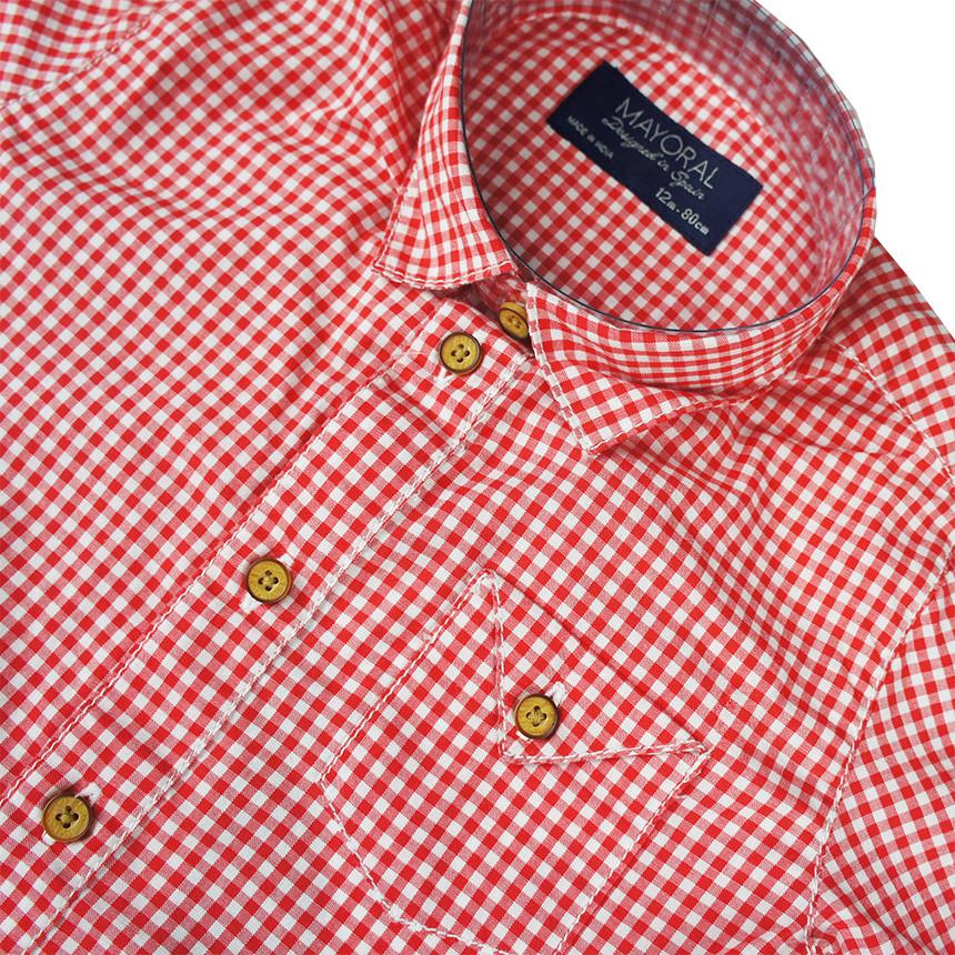 Mayoral - Red Checked Shortsleeve Shirt - kkgivingtree - K&K's 