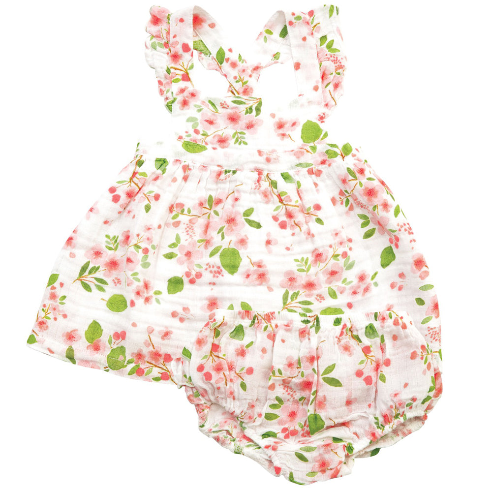 Cherry Blossom Pinafore Top & Bloomer Set