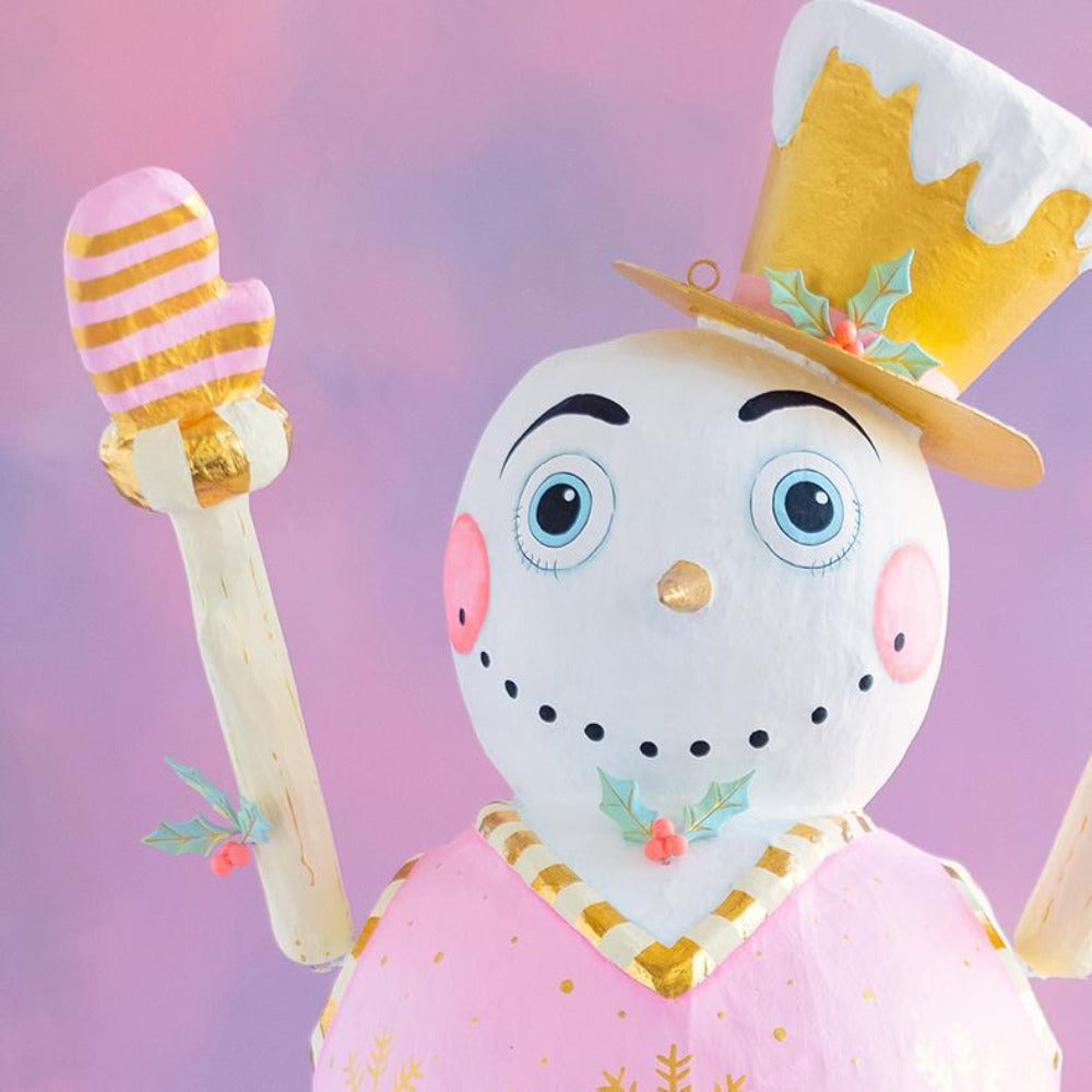 Gold & Blush Holly Jolly Snowman