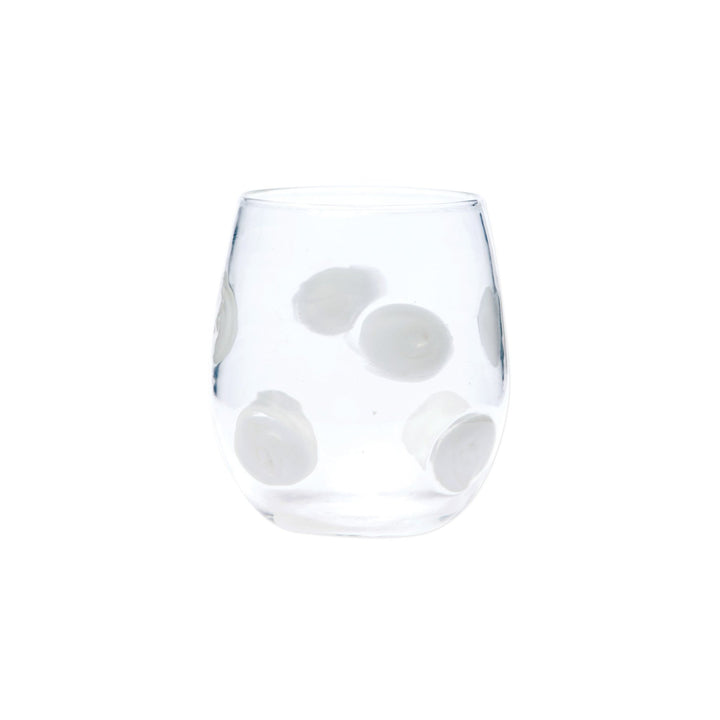 White Drop Stemless Wine Glass