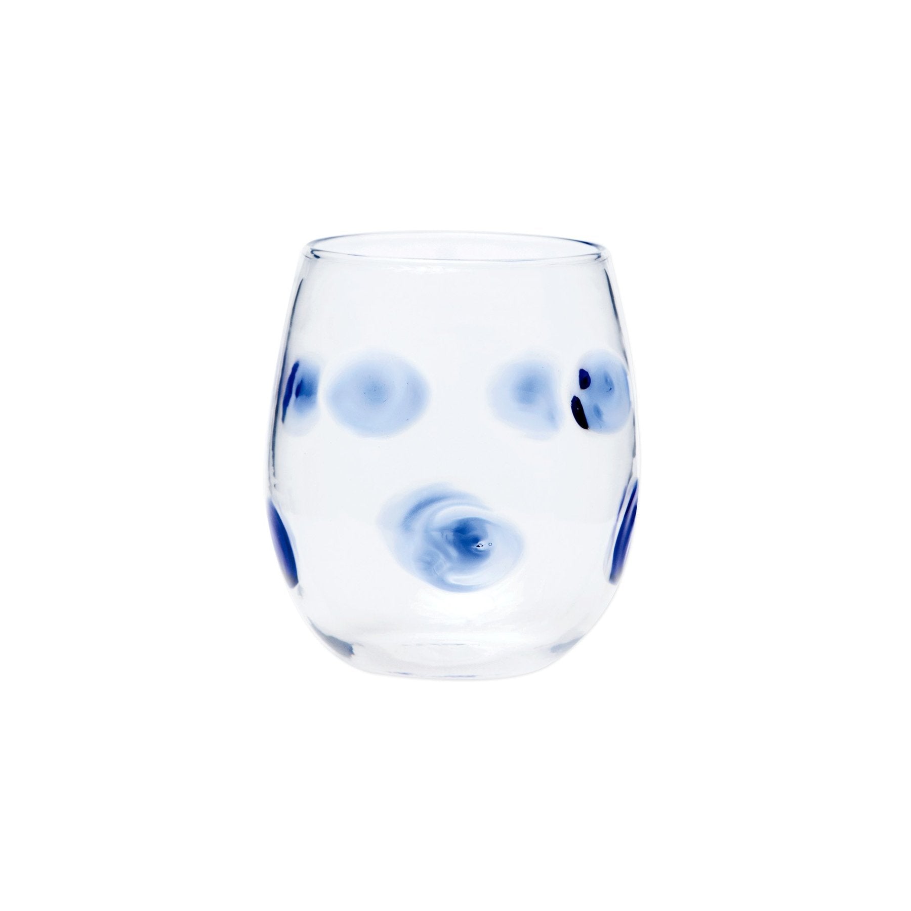 Blue Stemless Wine Glass