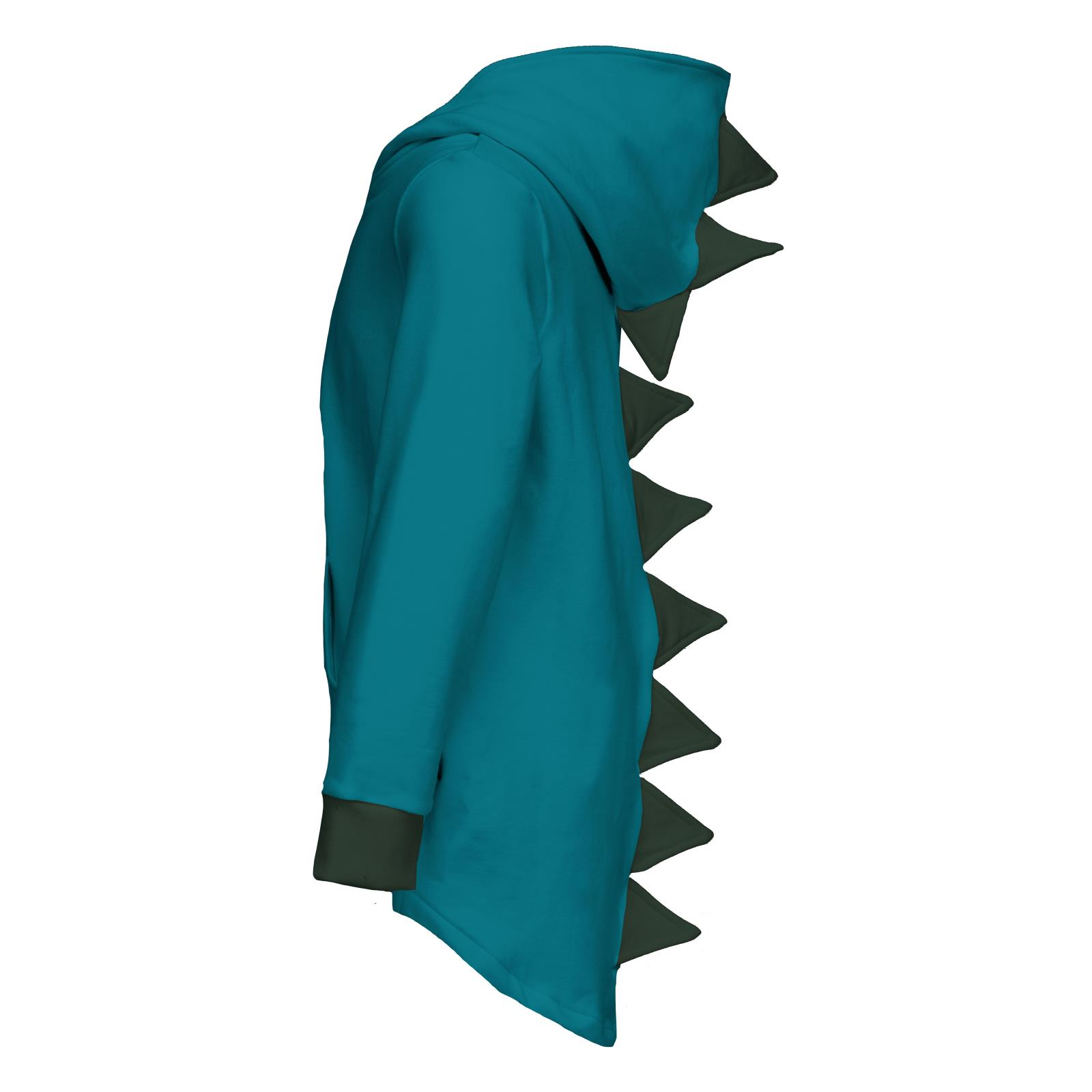 Bay With Mountain View Solid Fleece Dino Hooded Jacket