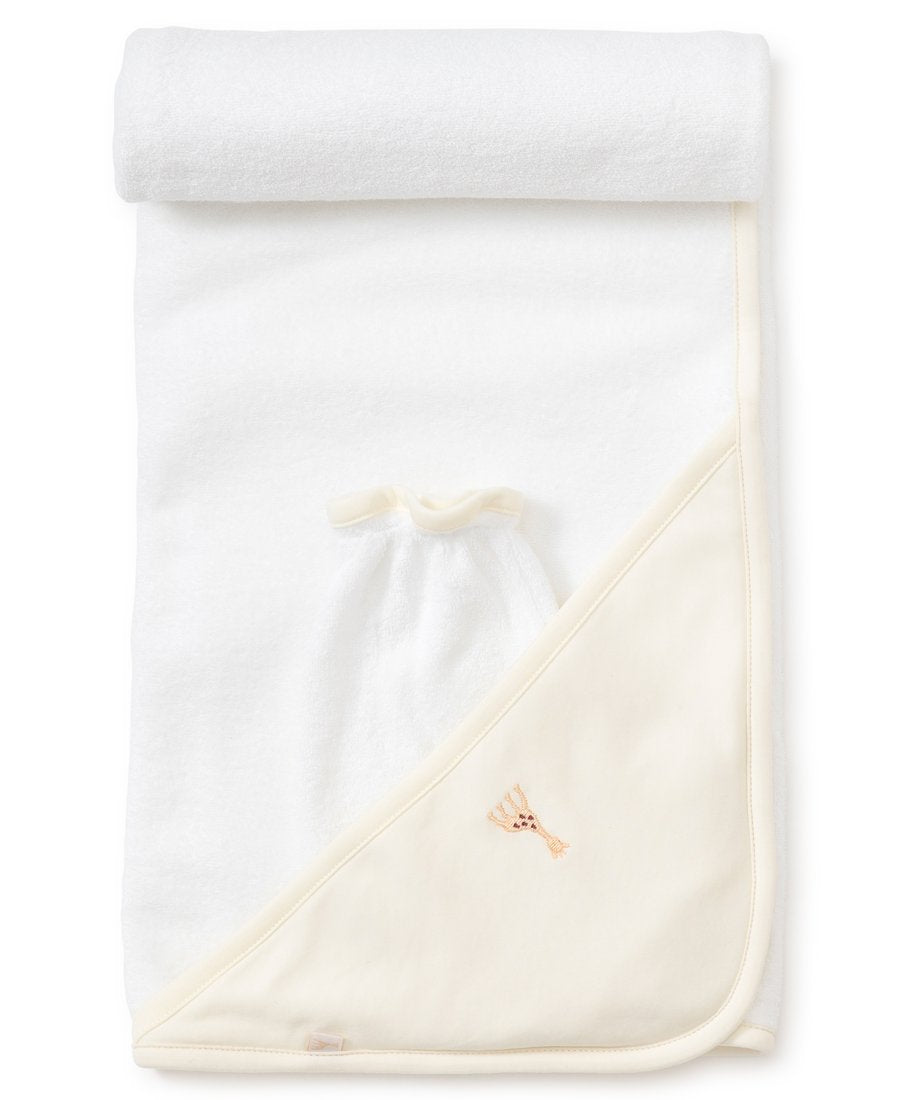 Sophie la Girafe Ecru Hooded Towel & Mitt Set