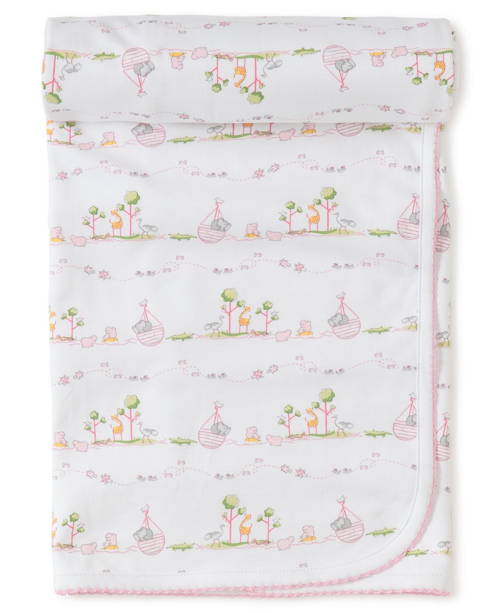Noah's Ark Light Pink Printed Blanket