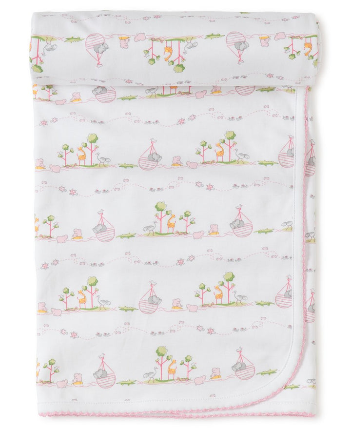 Noah's Ark Light Pink Printed Blanket