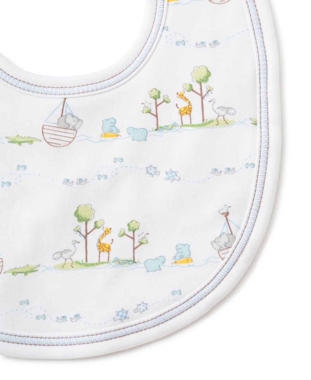 Noah's Ark Light Blue Printed Bib