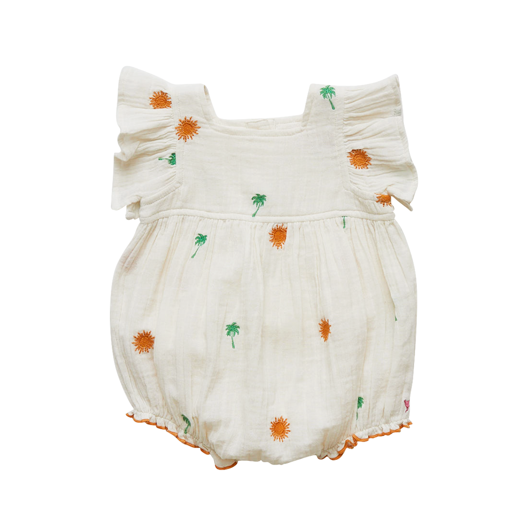 Antique White Palm Tree & Sun Elsie Bubble