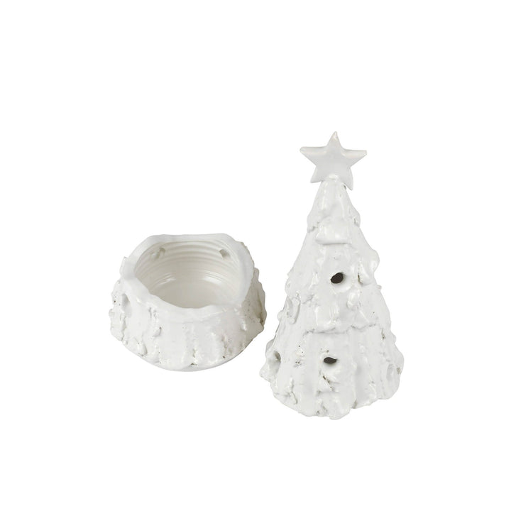 Foresta Bianca Small Flocked Tree With Star