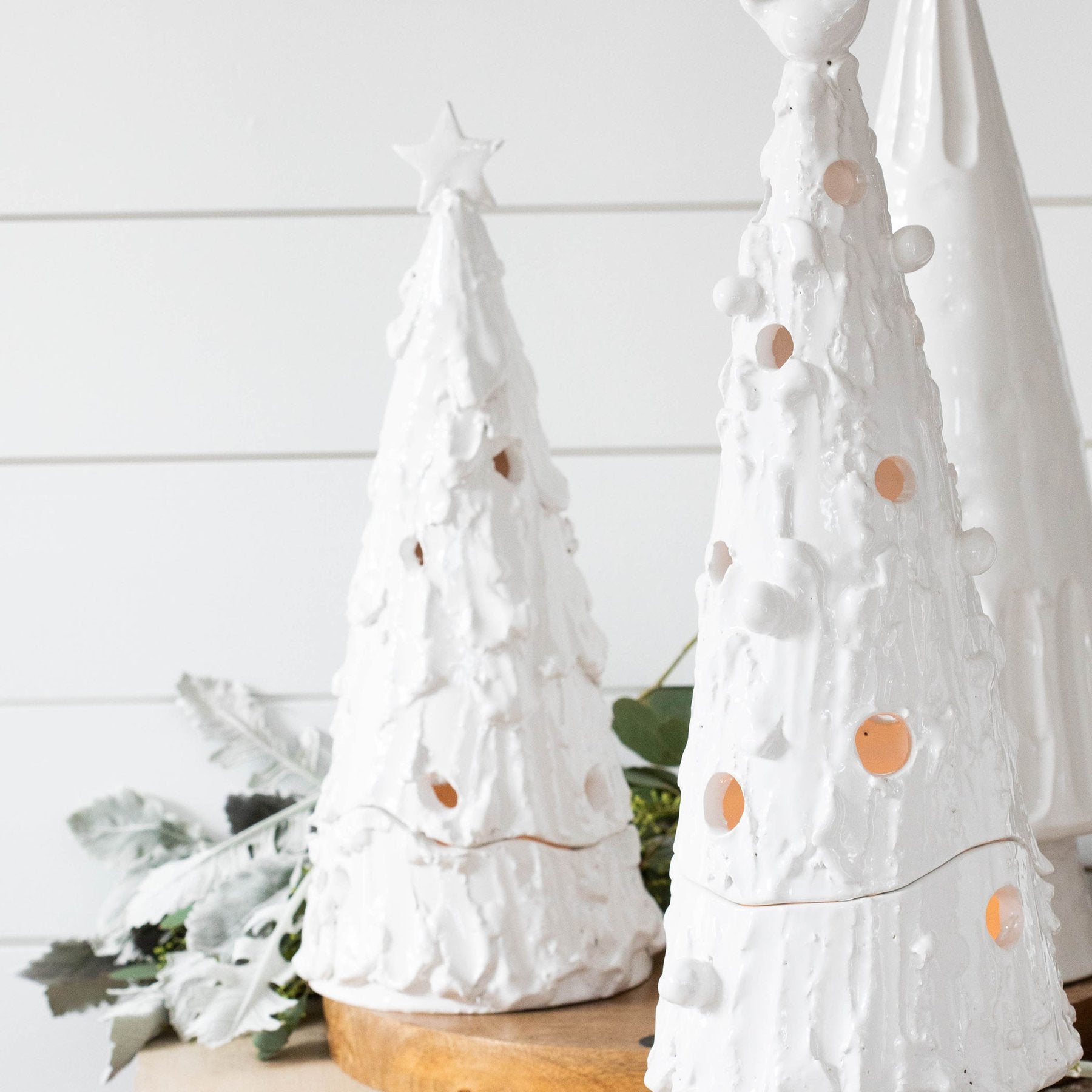 Foresta Bianca Small Flocked Tree With Star