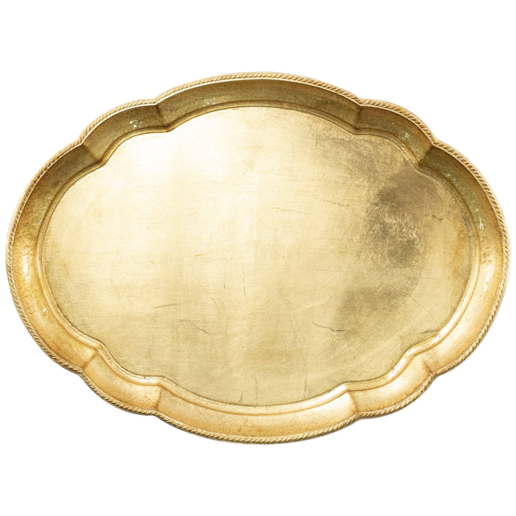 Florentine Wooden Accessories Gold Large Oval Tray