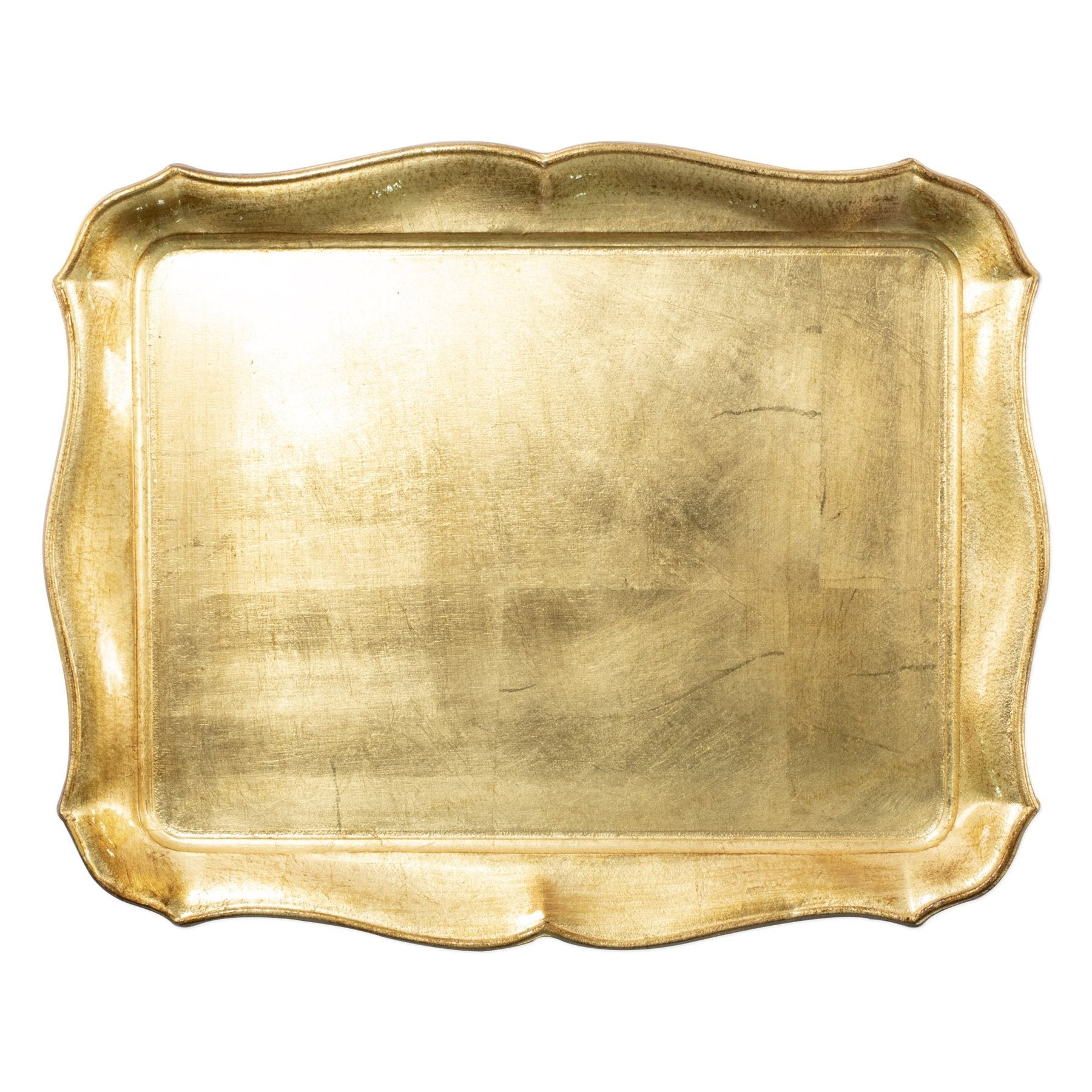 Florentine Wooden Accessories Gold Rectangular Tray