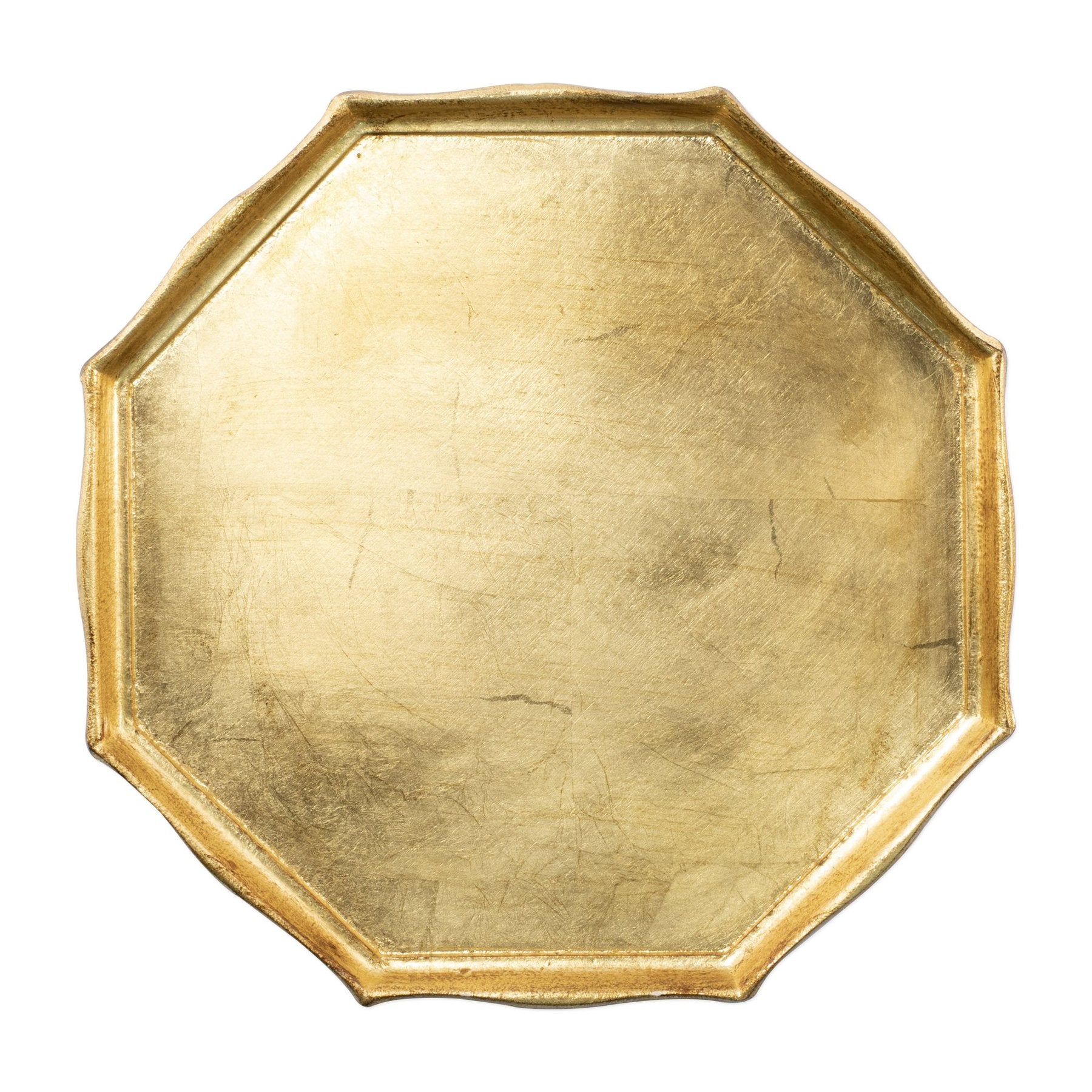 Florentine Wooden Accessories Gold Octagonal Tray