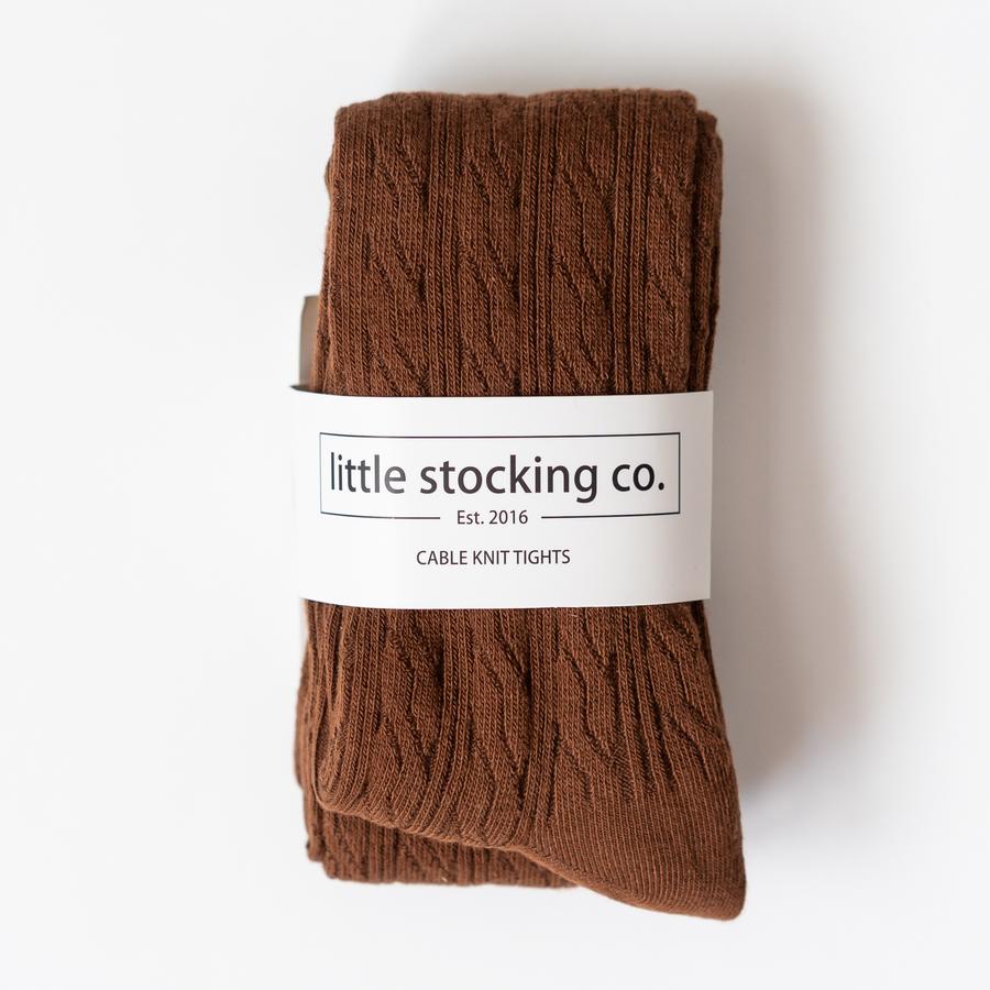 Chocolate Cable Knit Tights