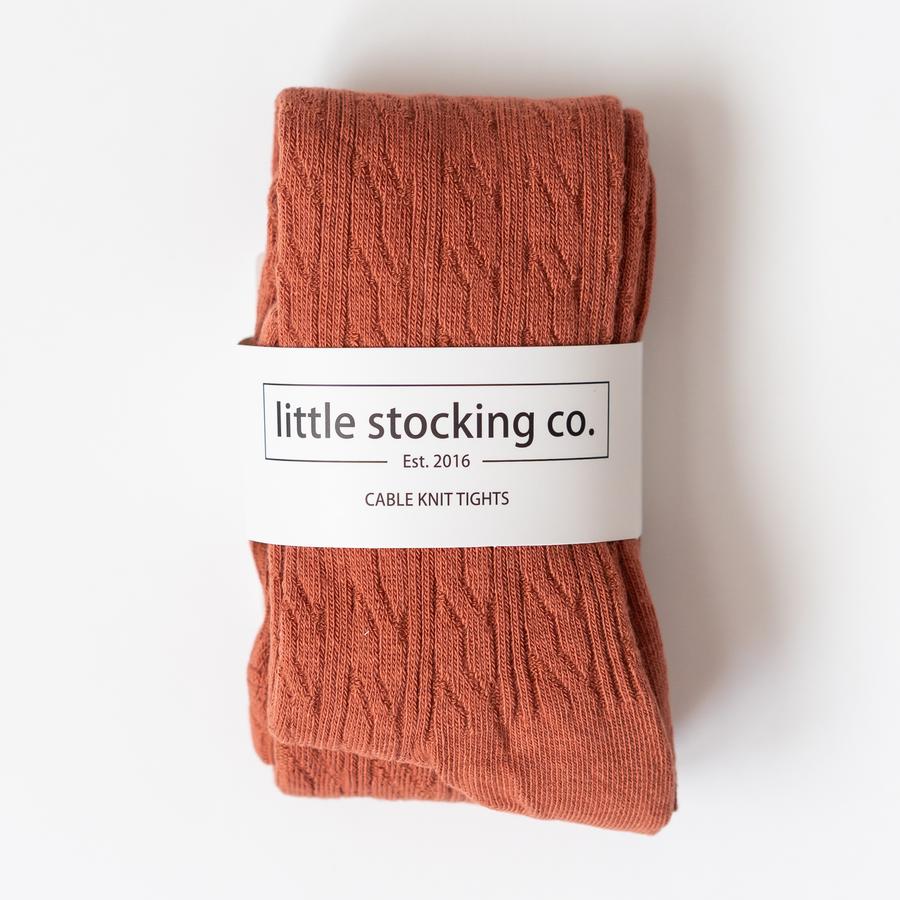 Rust Cable Knit Tights