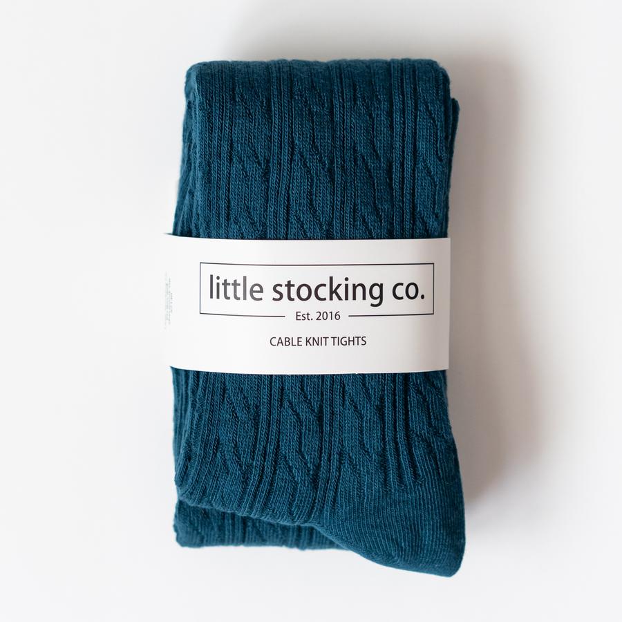 Deep Teal Cable Knit Tights