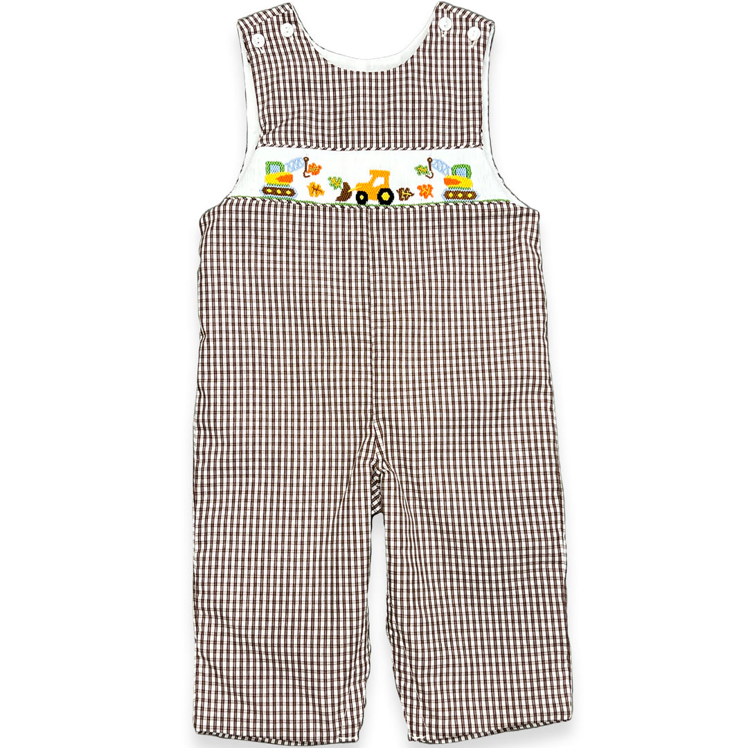Brown Check Fall Leaves Long John John