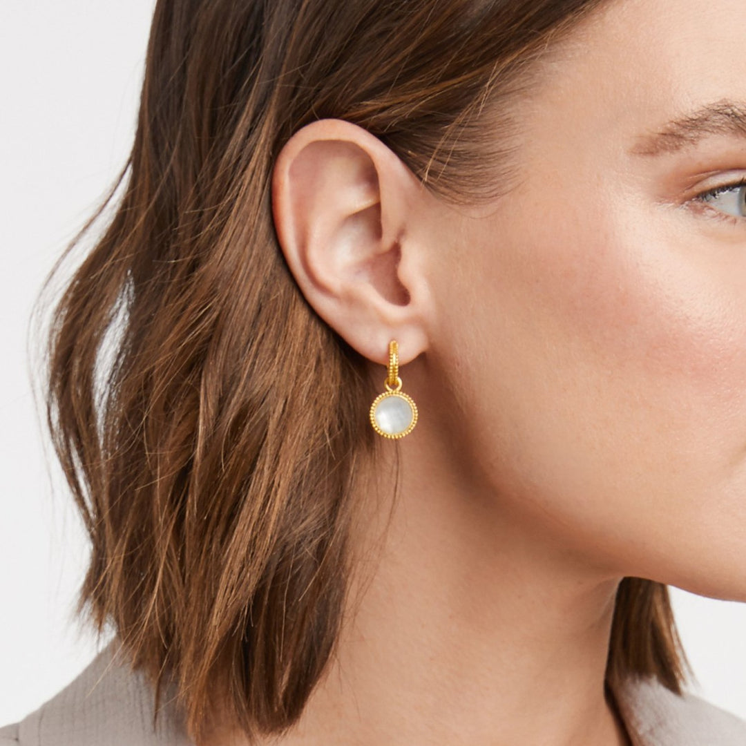 Fleur-De-Lis Hoop & Charm Earring