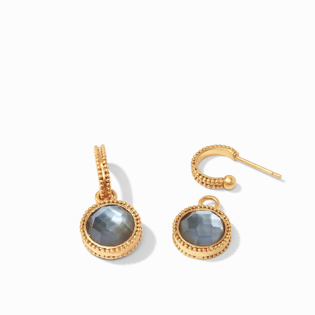Fleur-De-Lis Hoop & Charm Earring