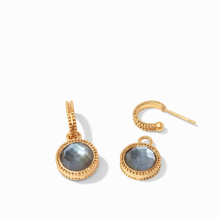 Fleur-De-Lis Hoop & Charm Earring