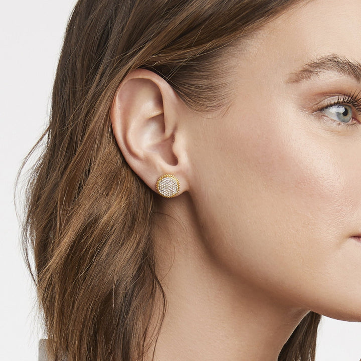 Fleur-De-Lis Pave Stud Earring