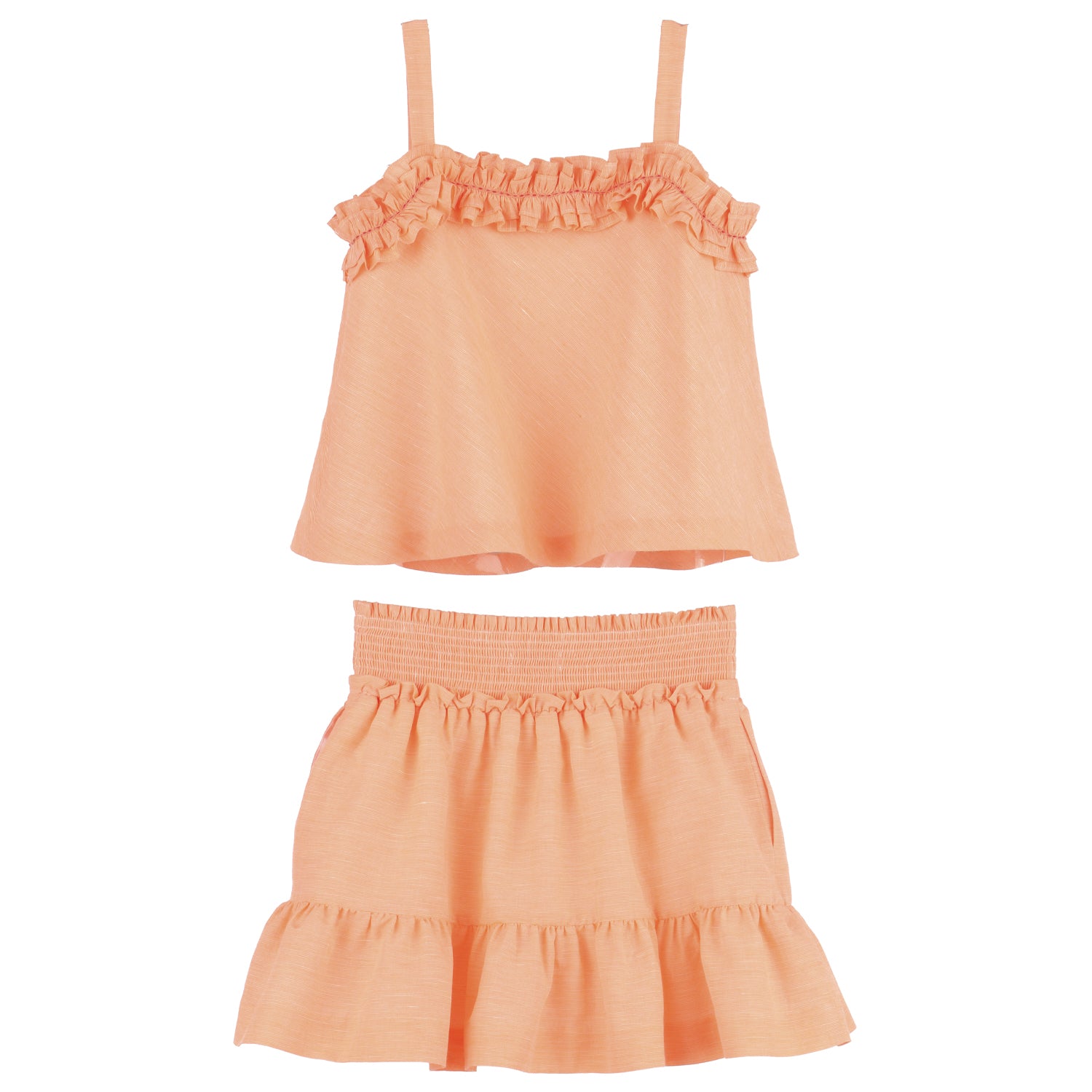 Orange Sherbert Ruffle Skirt Set