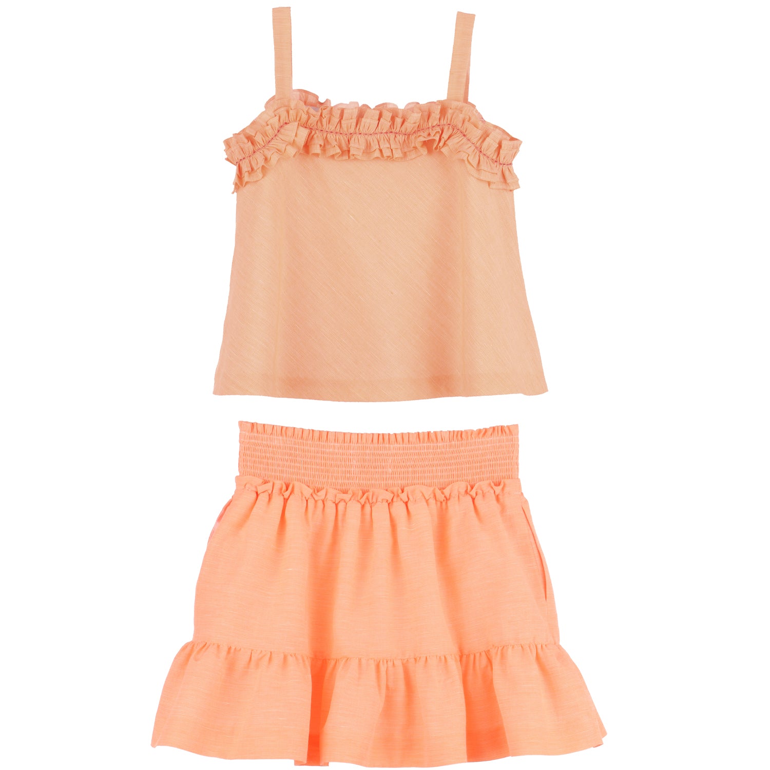 Orange Sherbert Ruffle Skirt Set