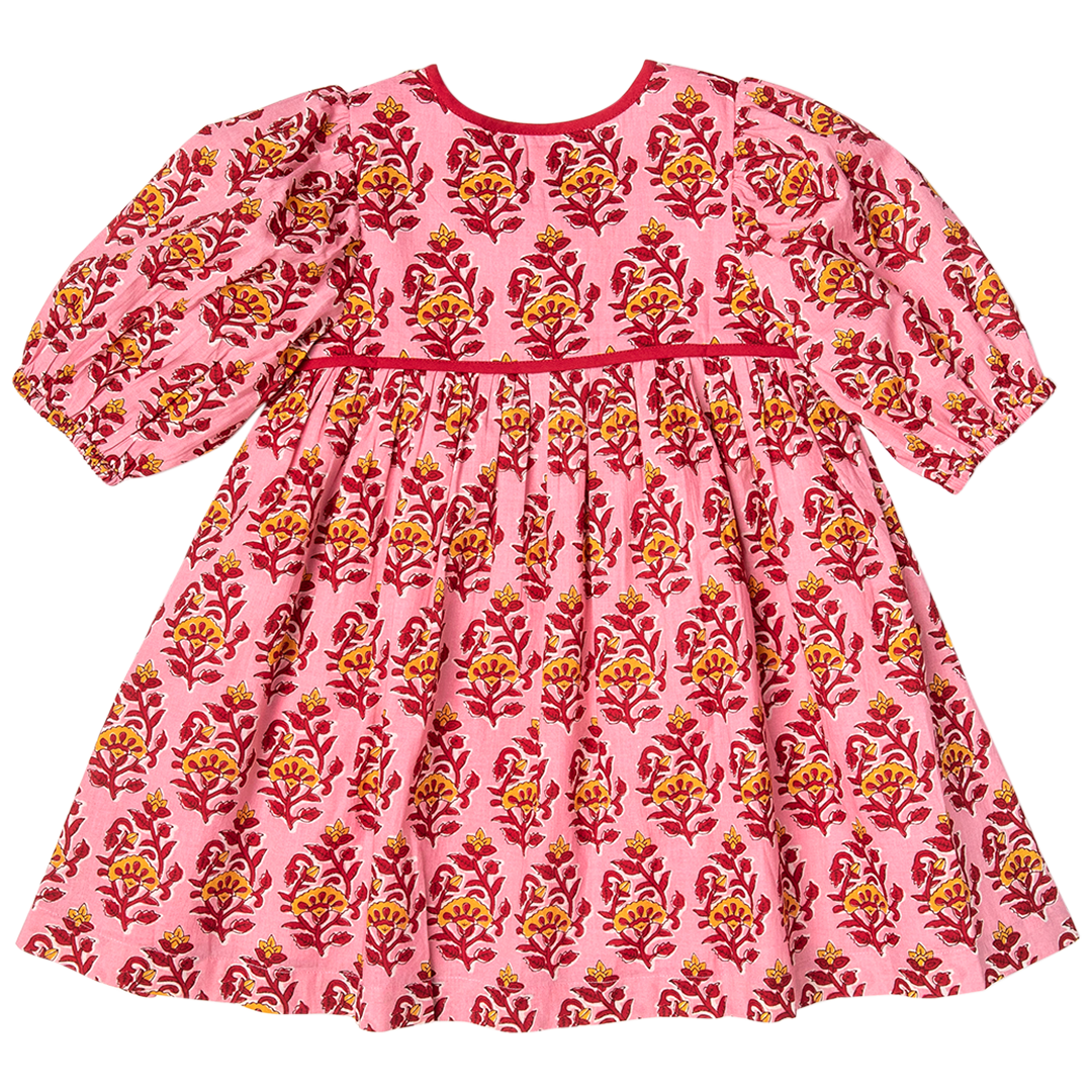 Pink Posey Block Print Jade Dress