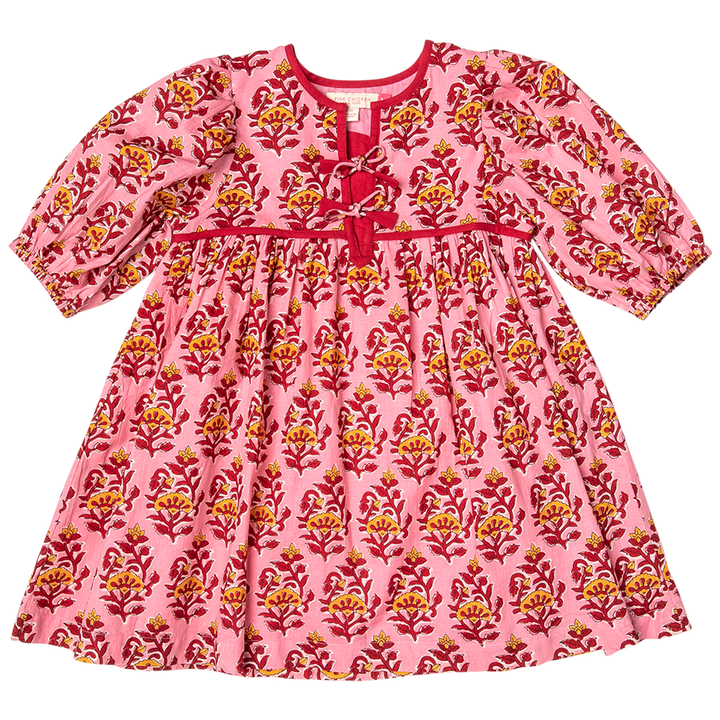 Pink Posey Block Print Jade Dress