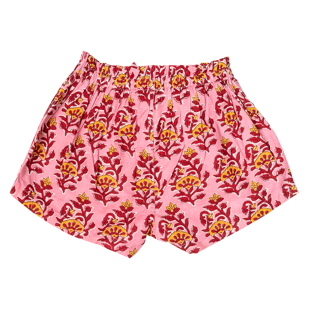 Pink Posey Block Print Theodore Short