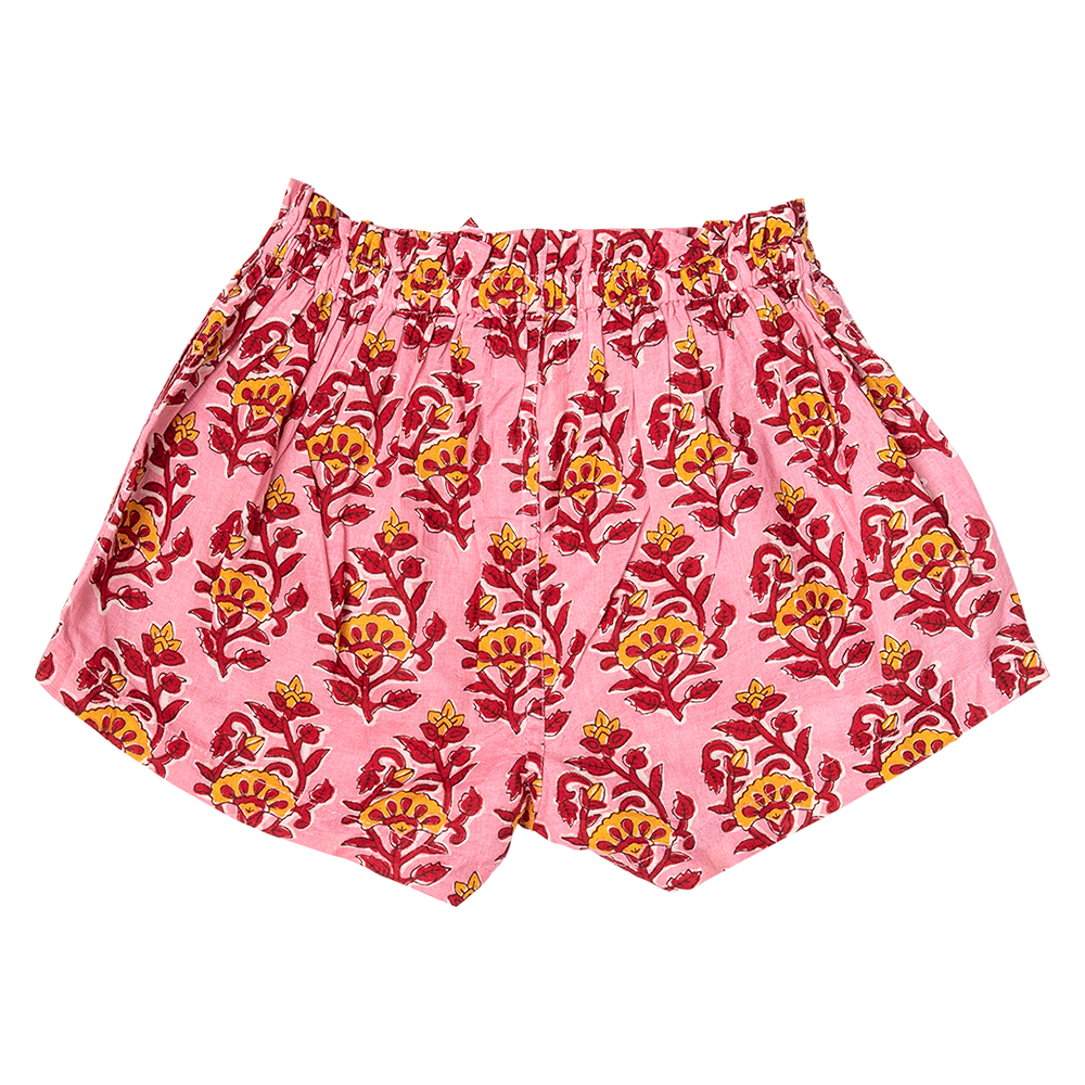 Pink Posey Block Print Theodore Short