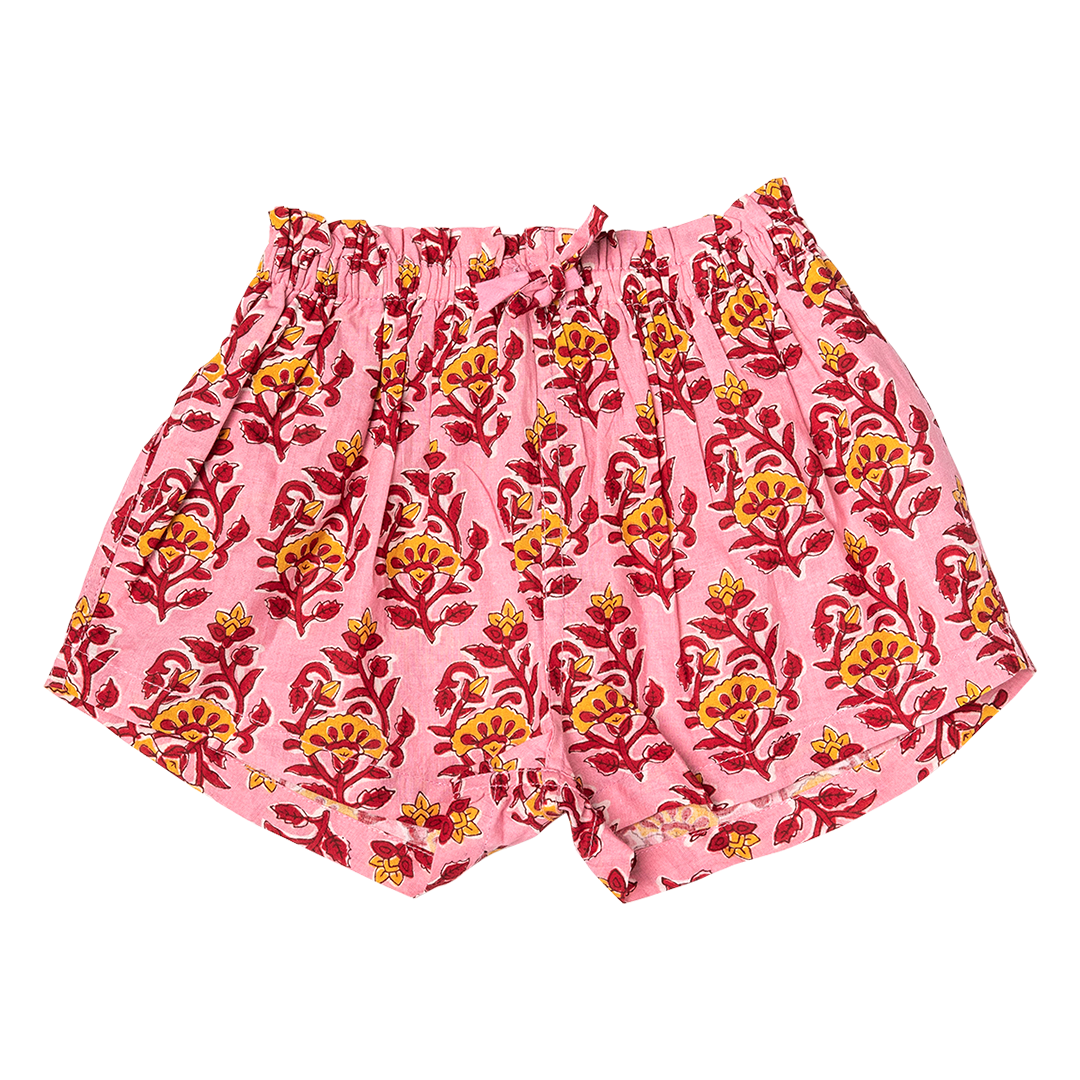 Pink Posey Block Print Theodore Short