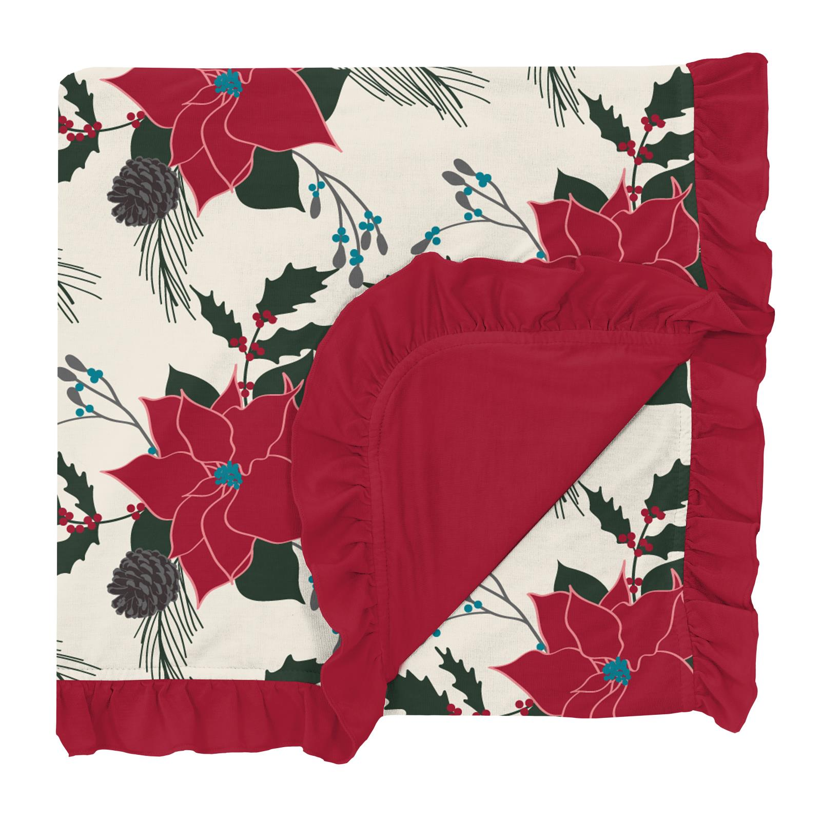 Christmas Floral Ruffle Toddler Blanket