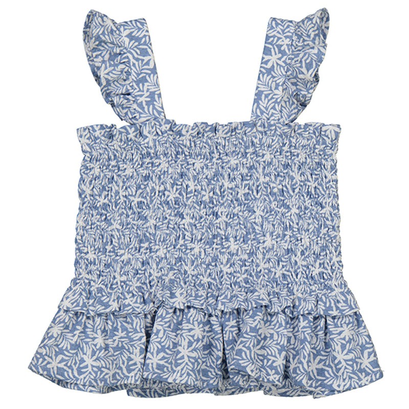 Porcelain Smocked Tank Blouse