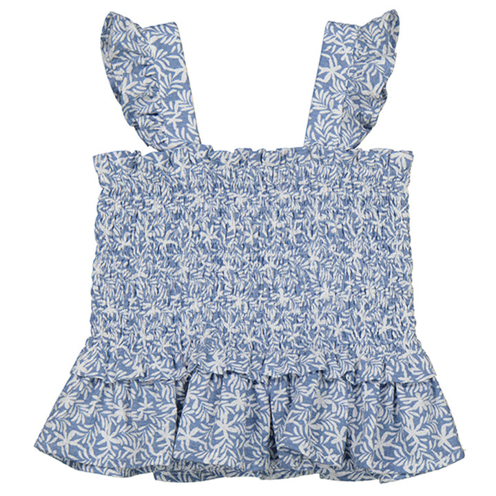 Porcelain Smocked Tank Blouse