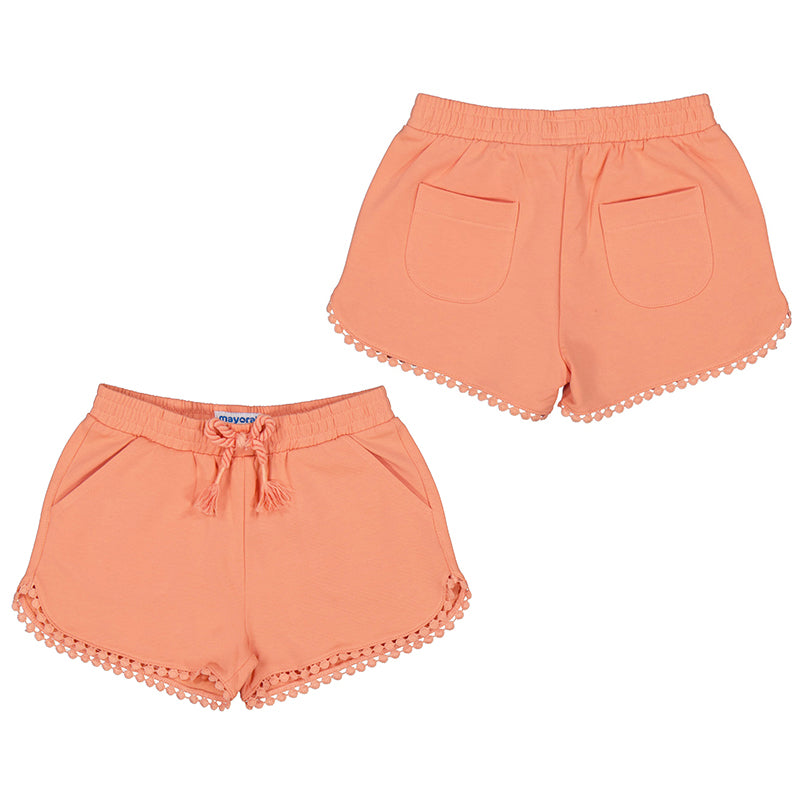 Peach Cotton Jersey Shorts