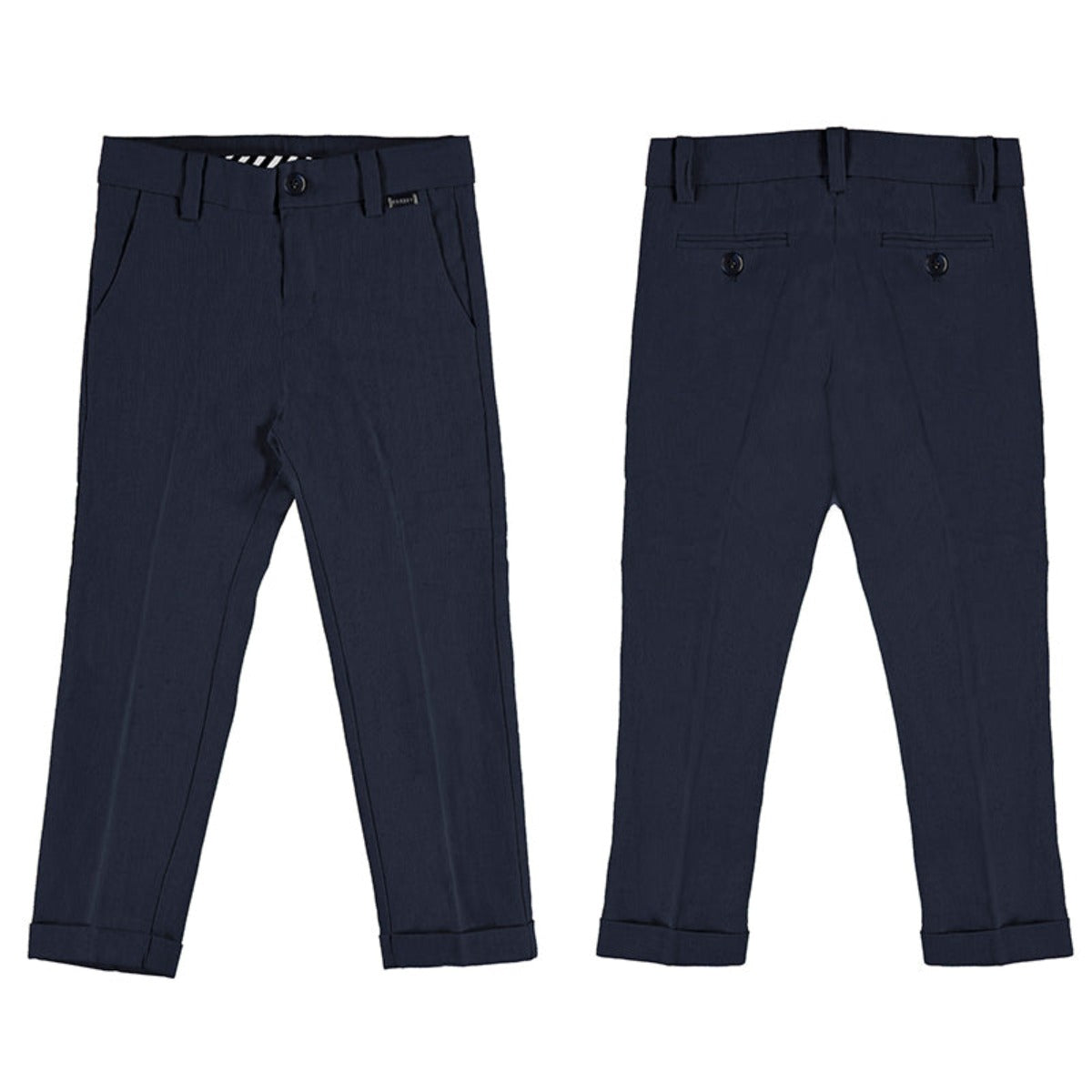 Navy Blue Linen Chino Dress Pant