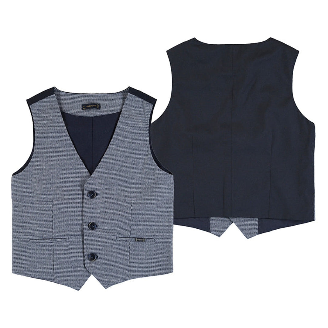 Aquarium Blue Tailored Linen Vest