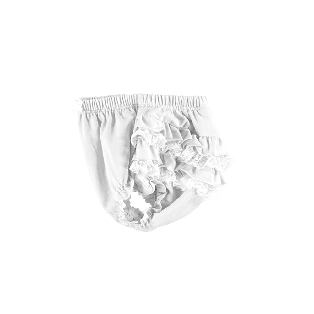 Ecofriends White Ruffled Knit Bloomers