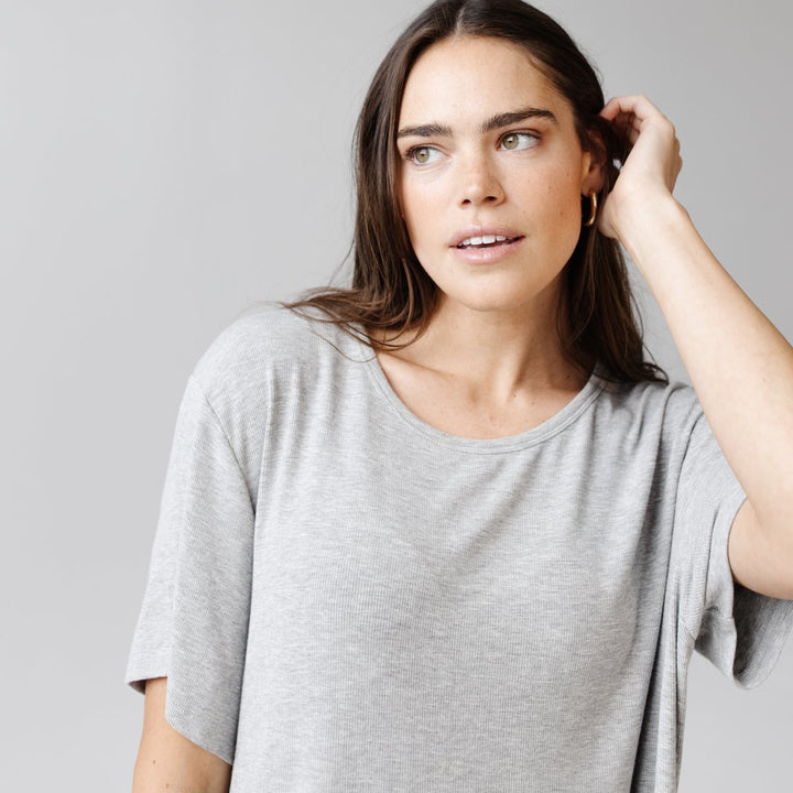 Rib-Knit Bamboo Boyfriend Sleep Dress