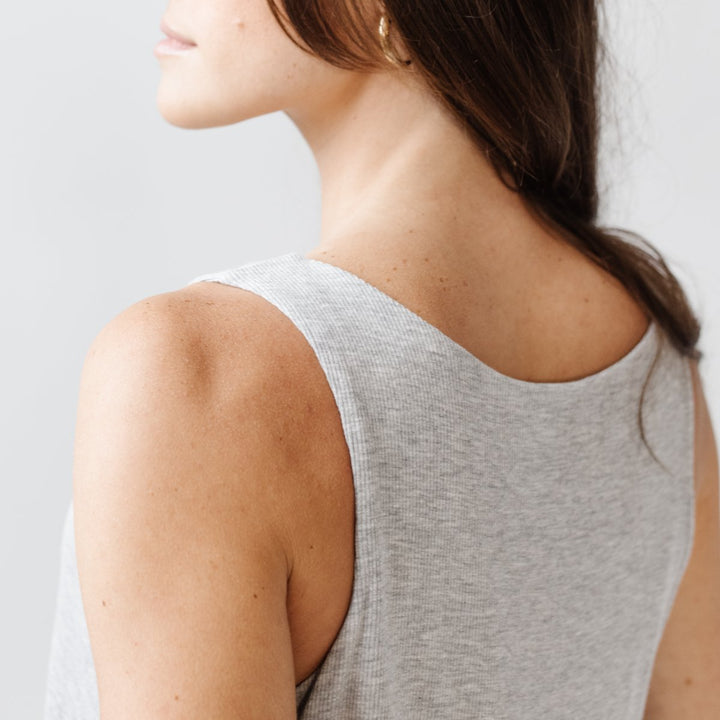 Rib-Knit Bamboo V-Neck Lounge Tank