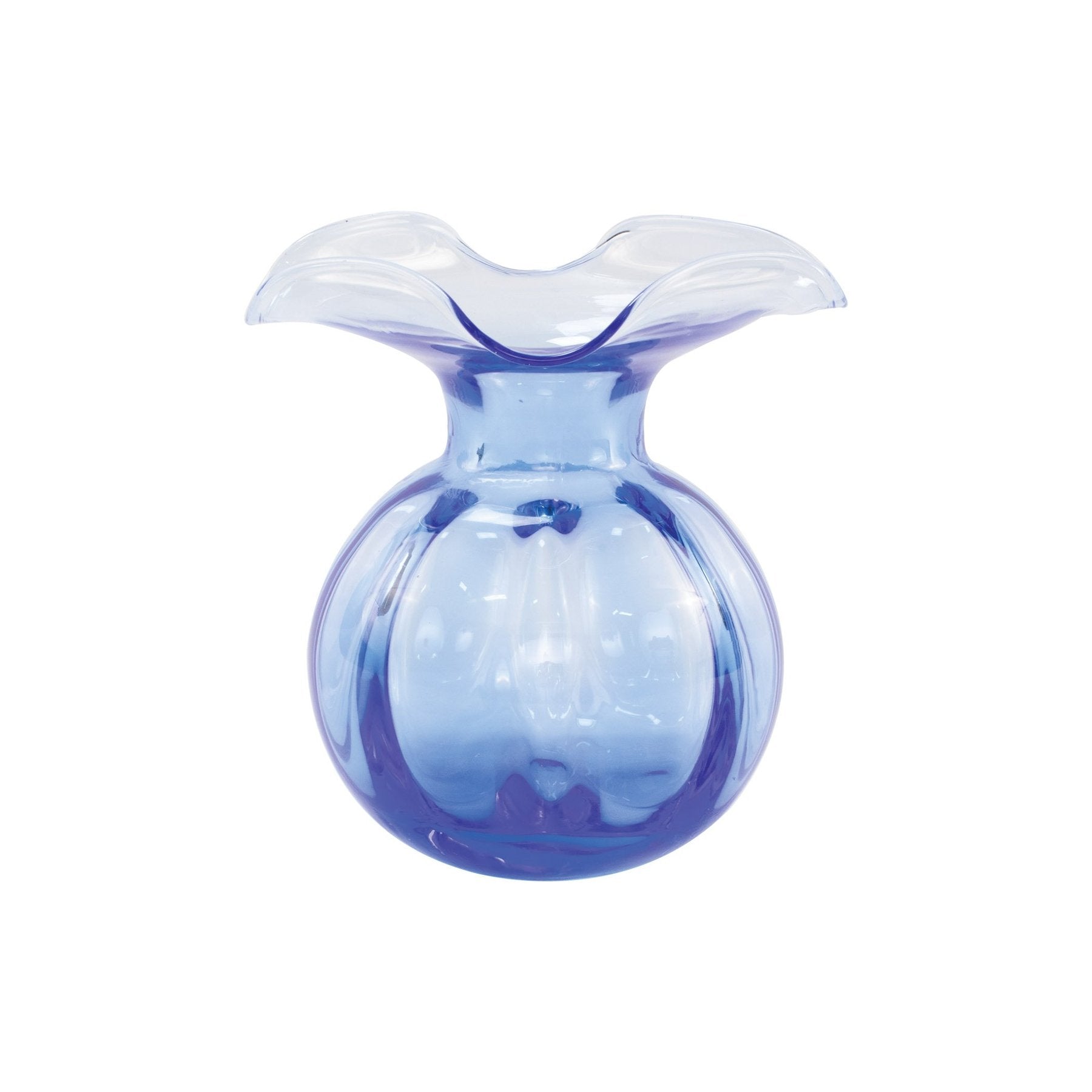 Blue Hibiscus Glass Vase